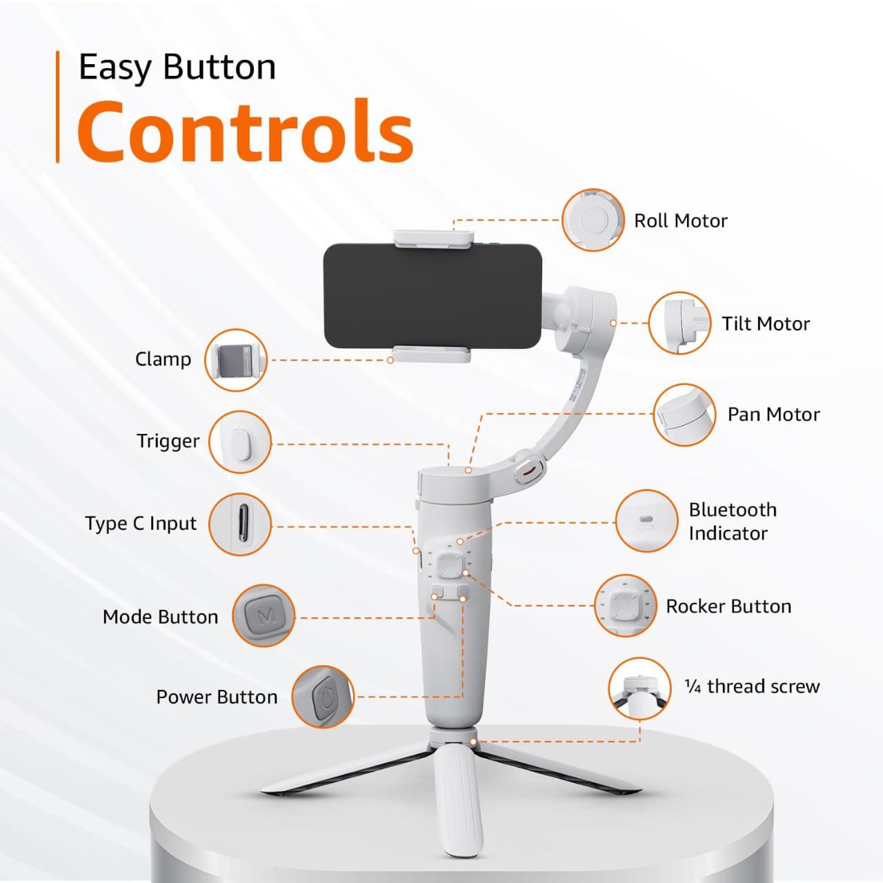 3-Axis Smartphone Gimbal Stabilizer with Tripod