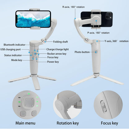 3-Axis Smartphone Gimbal Stabilizer with Tripod