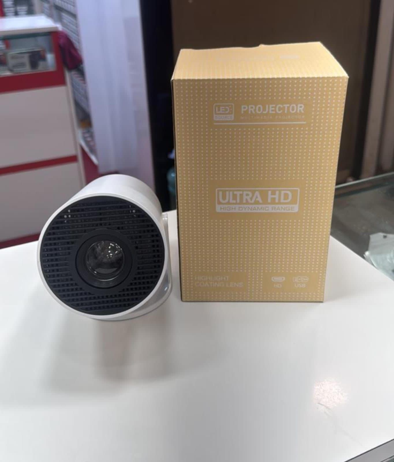 Mini 4K Portable Projector with 180° Rotating Design