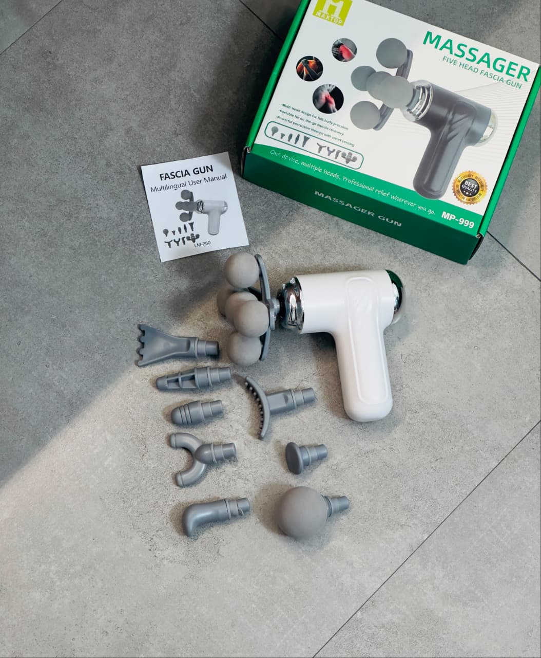 Portable Massage Gun with 8 Interchangeable Heads